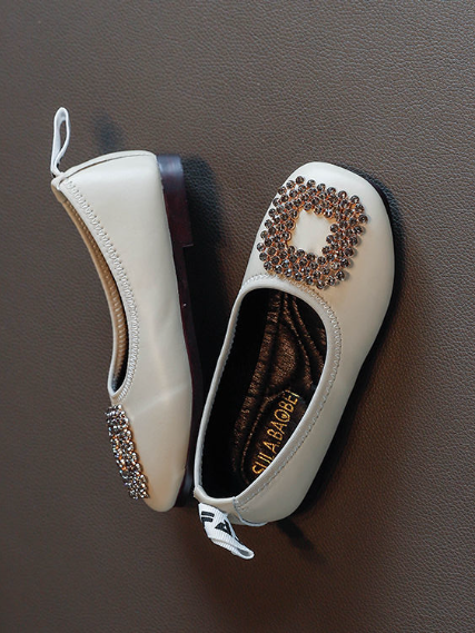 Shoes By Liv & Mia | Girls Square Toe Buckle Ballet Flats