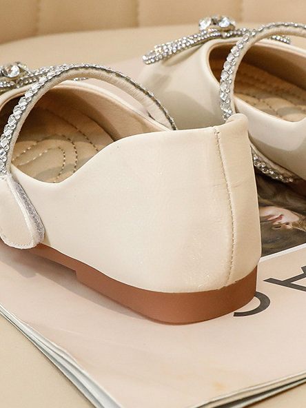 Shoes By Liv & Mia | Girls Diamond Bow Ballet Flats
