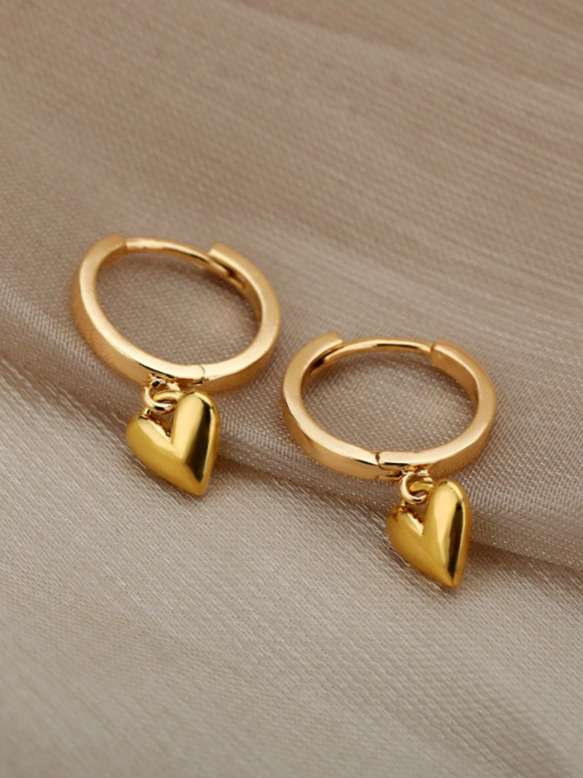 Mia Belle Girls Heart Dangle Hoop Earrings | Girls Accessories