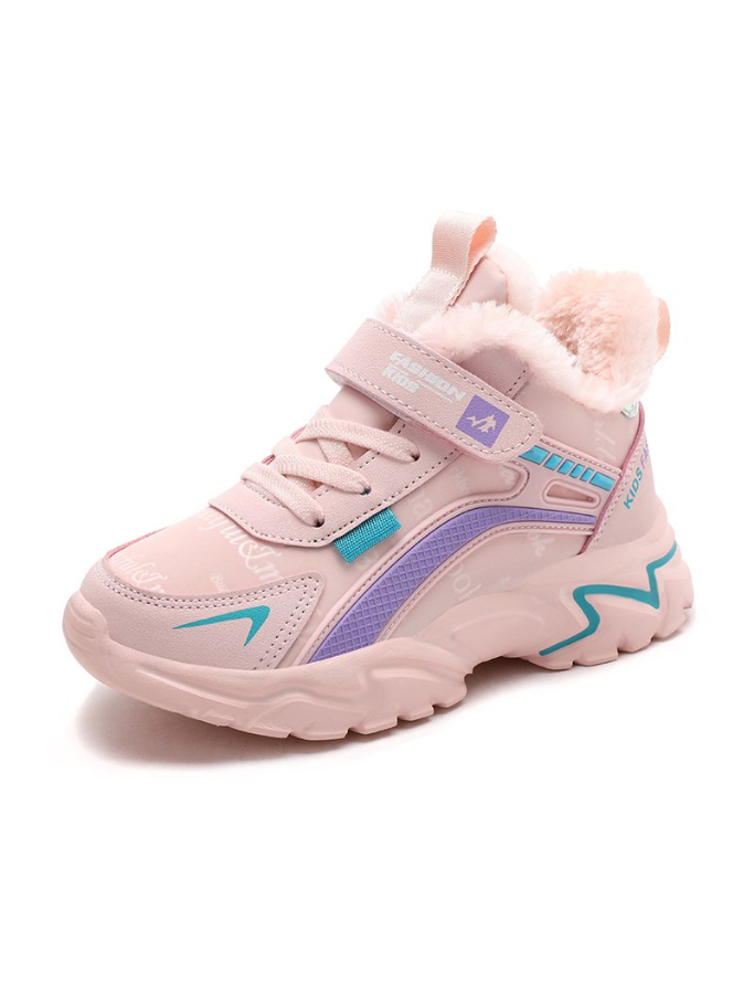Back To School Shoes | Pink Fleece Lined Sneakers | Mia Belle Girls