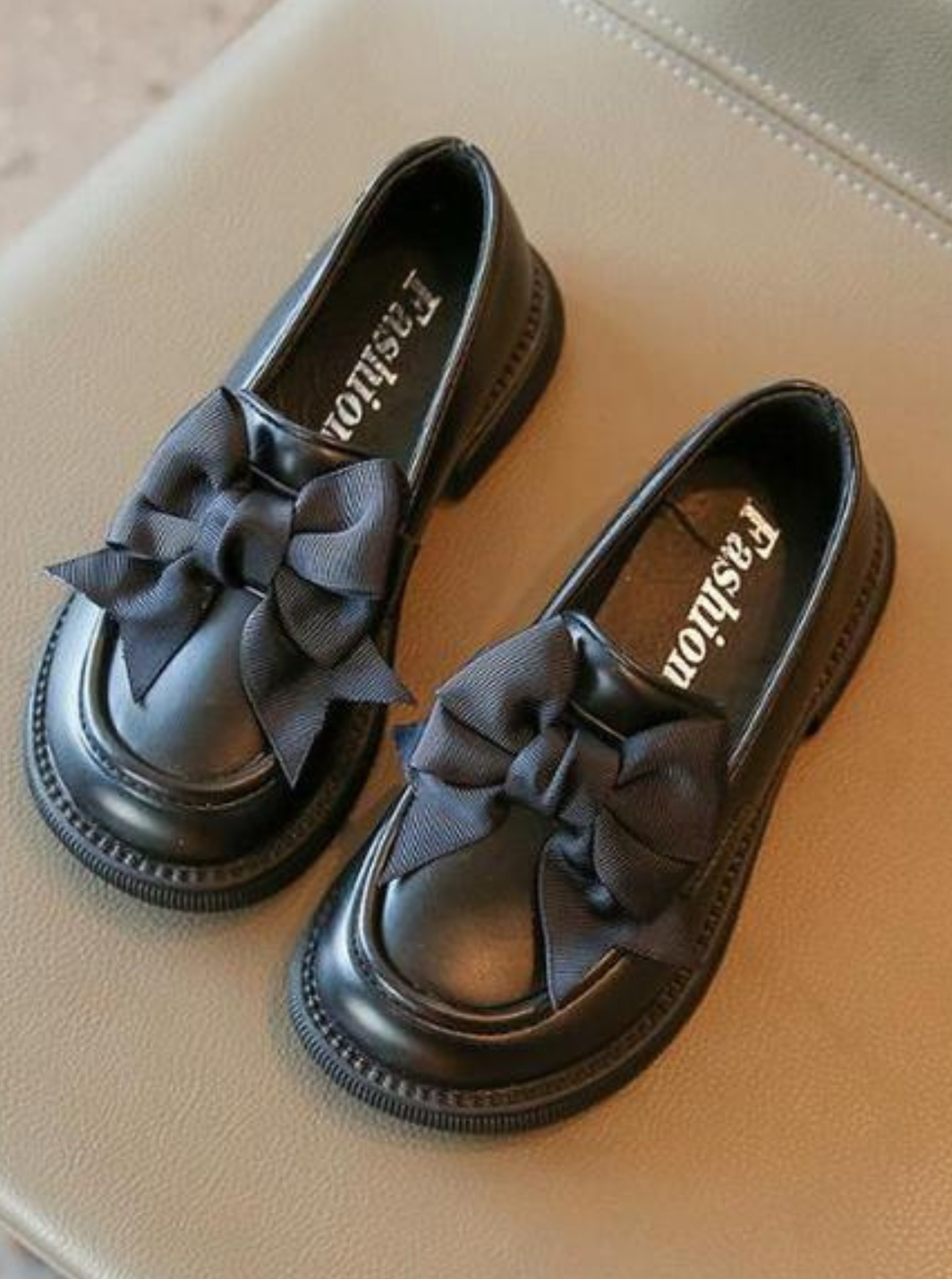Kids Shoes By Liv & Mia | Girls Non-Slip Statement Bow Loafers 