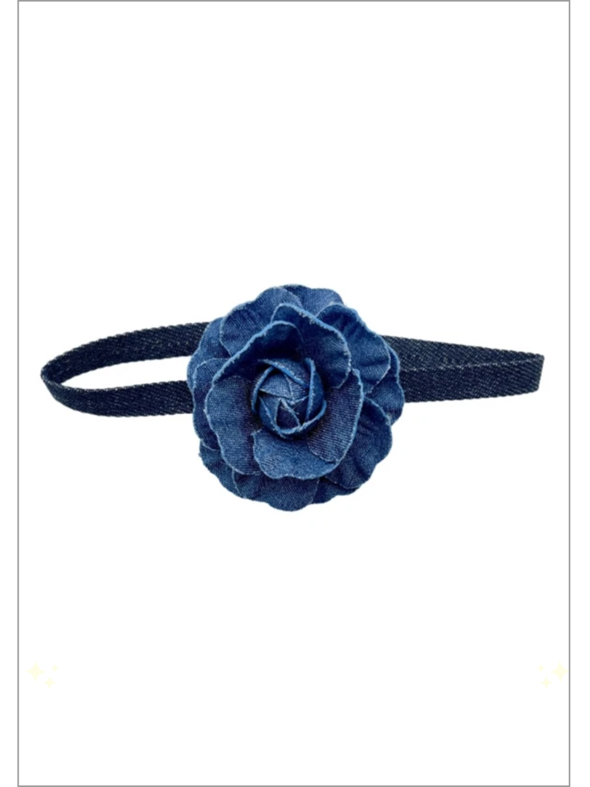 Mia Belle Girls Denim Rose Choker Necklace | Girls Accessories