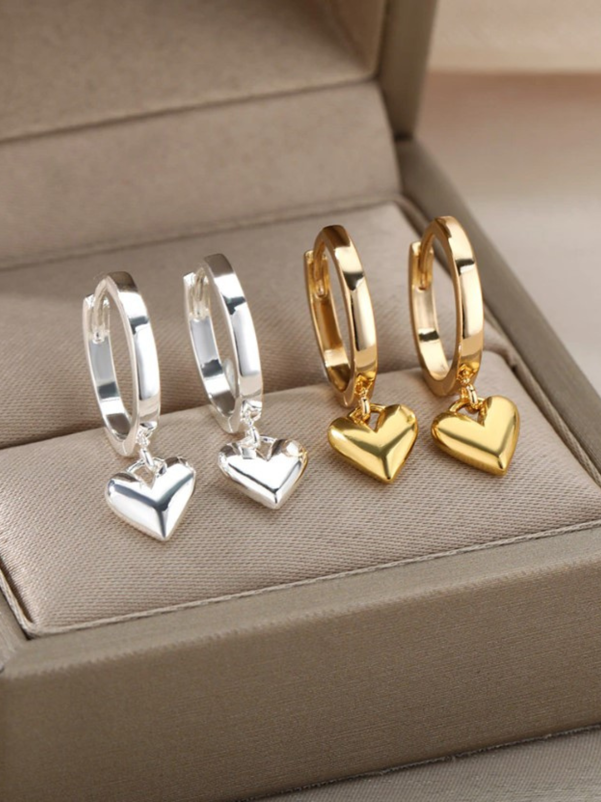 Mia Belle Girls Heart Dangle Hoop Earrings | Girls Accessories