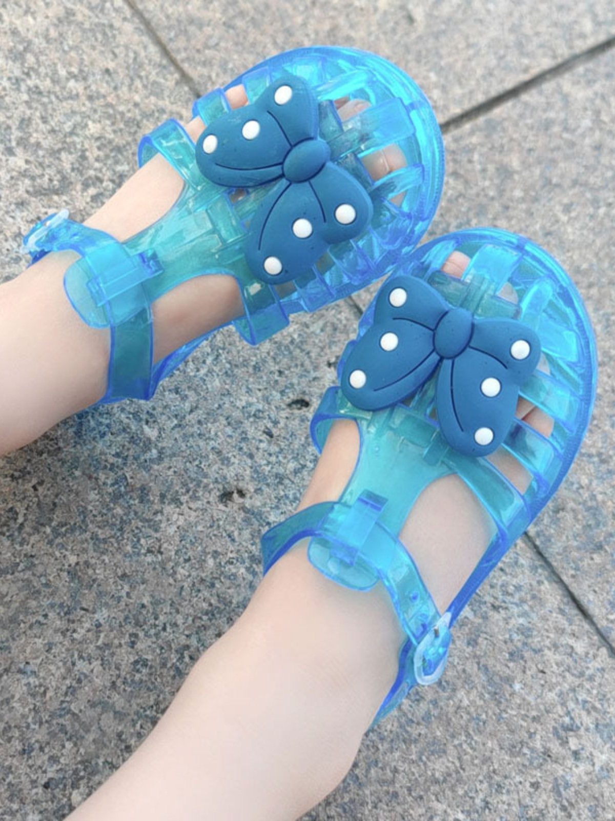 Little Kids Shoes | Girls Metallic Glitter Jelly Sandals | Liv & Mia