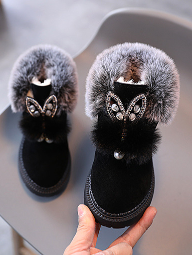 Shoes By Liv & Mia | Faux Fur Pom Pom Boots - Mia Belle Girls