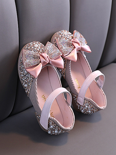 Shoes By Liv & Mia | Rhinestone & Pearl Ballet Flats - Mia Belle Girls