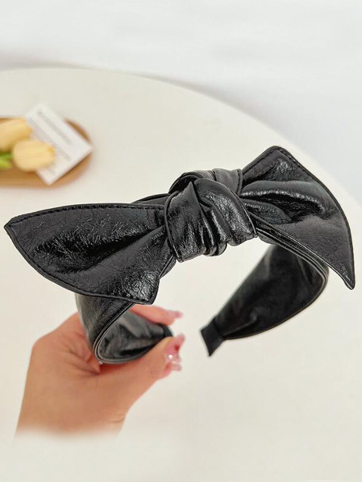 Mia Belle Girls PU Leather Bowknot Headband | Girls Accessories