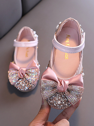 Shoes By Liv & Mia | Rhinestone & Pearl Ballet Flats - Mia Belle Girls