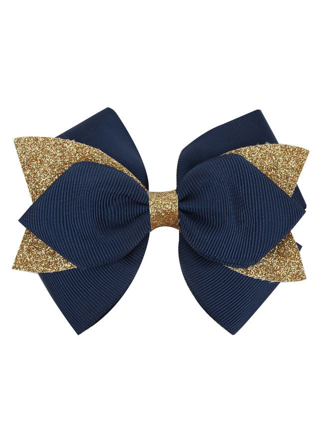 Girls Accessories | Gold Glitter Tip Hair Bows - Mia Belle Girls