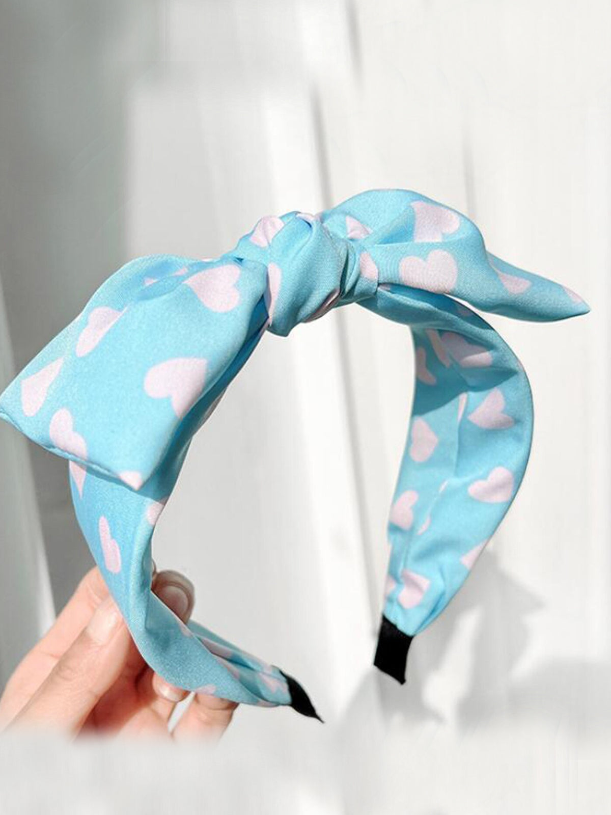 Mia Belle Girls Heart Print Bow Headband | Girls Accessories