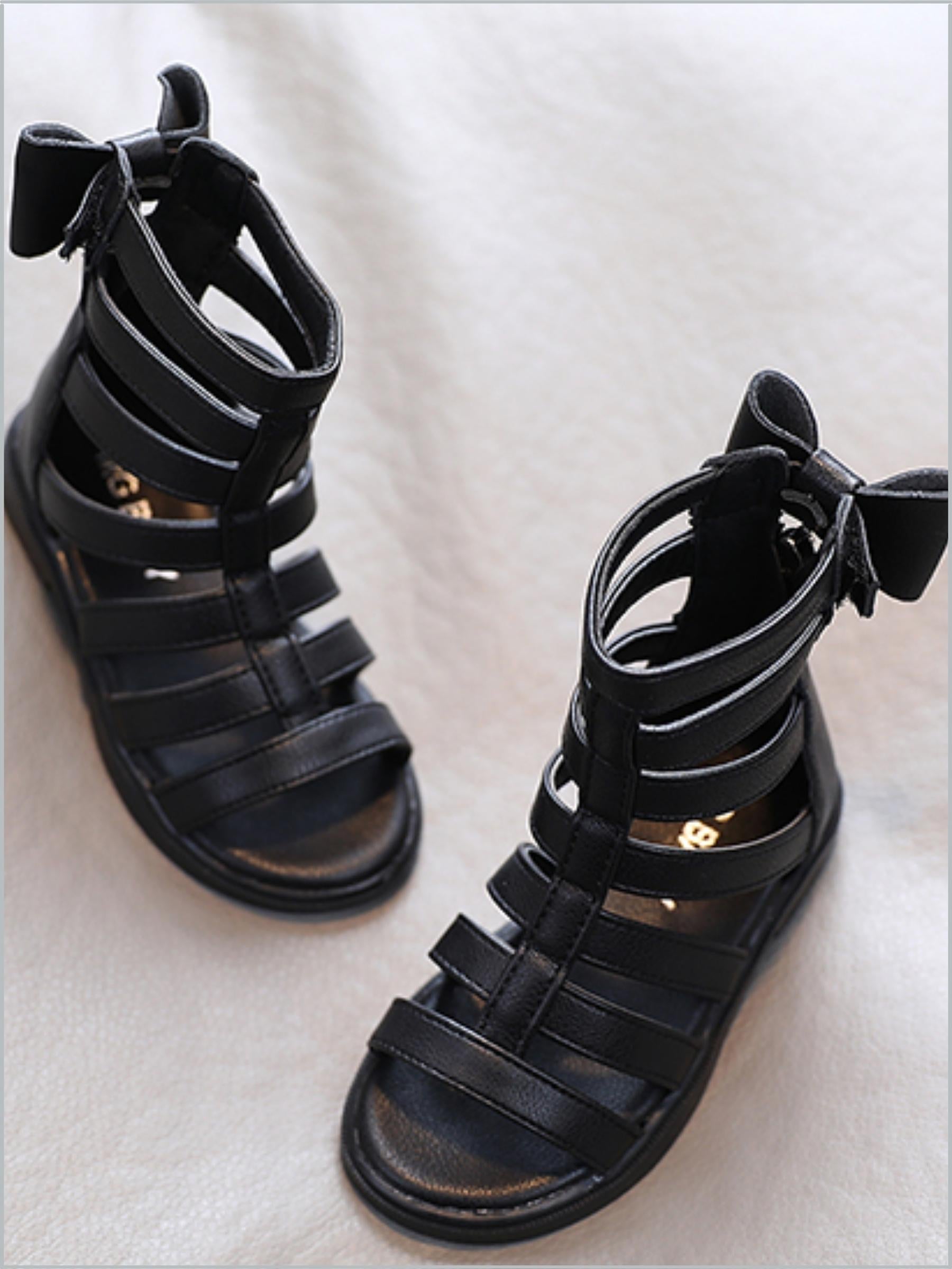 Girls Cute Bow Gladiator Boot Sandals By Liv and Mia