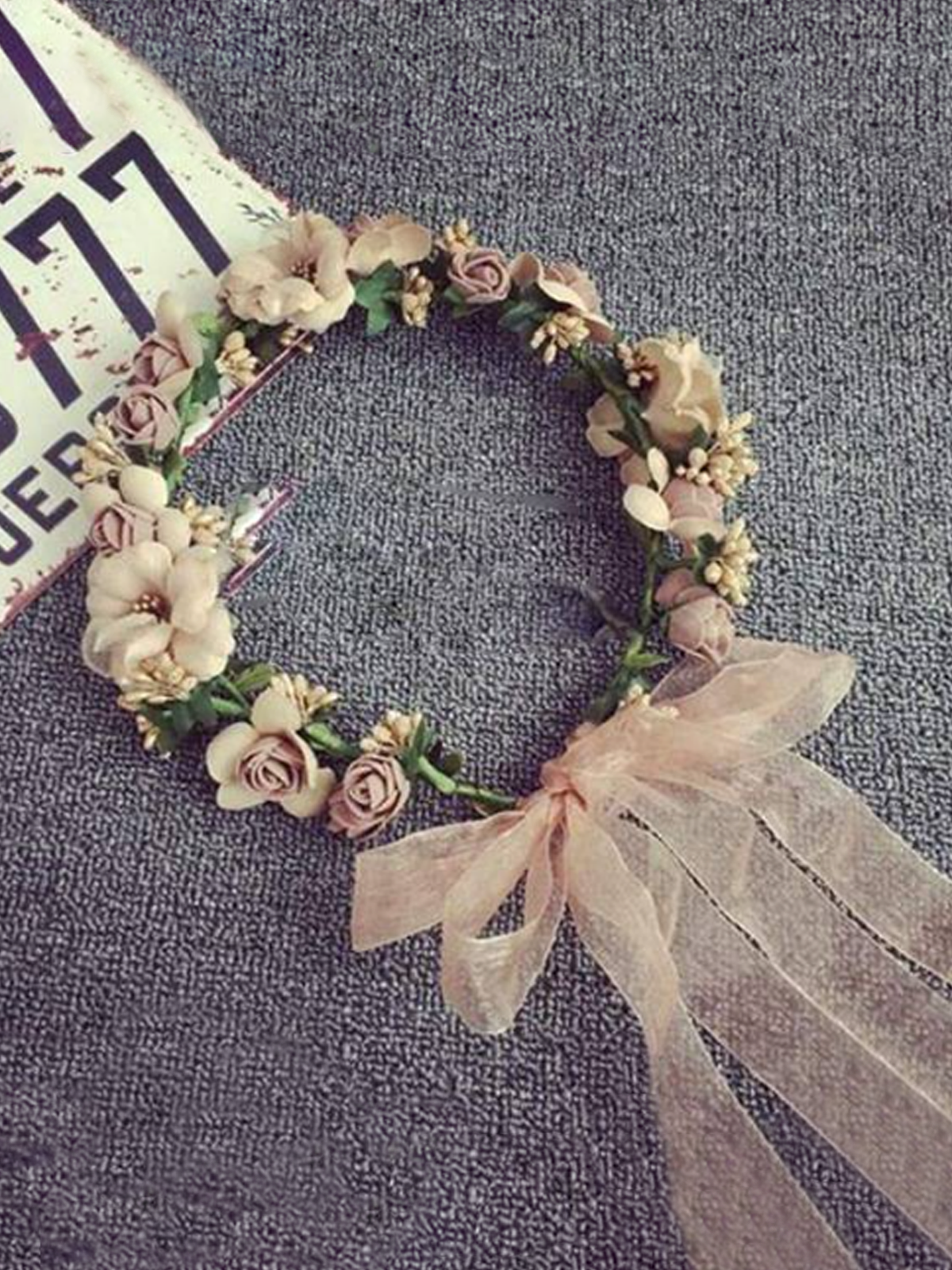 Girls Flower and Leaf Halo