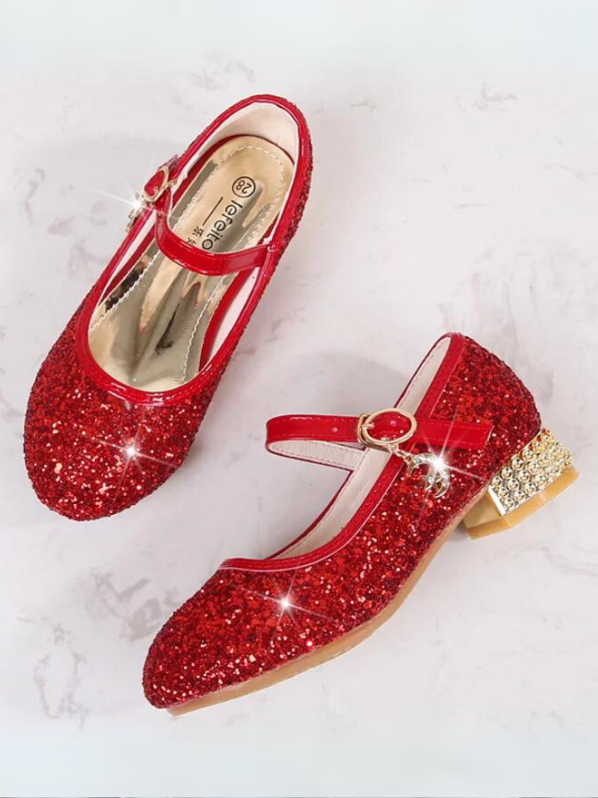 Mia Belle Girls Sequin Mary Jane Heels | Shoes By Liv & Mia