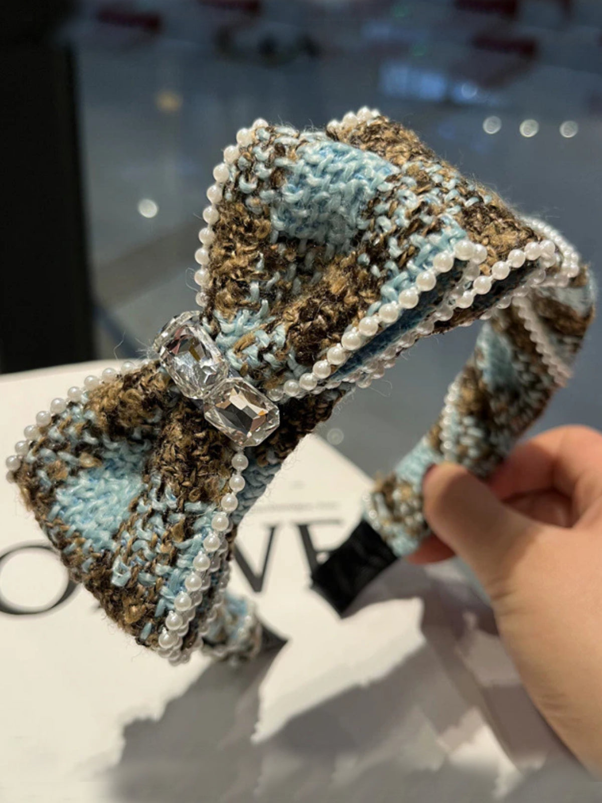 Girls School Accessories | Plaid Tweed Bow Headband | Mia Belle Girls