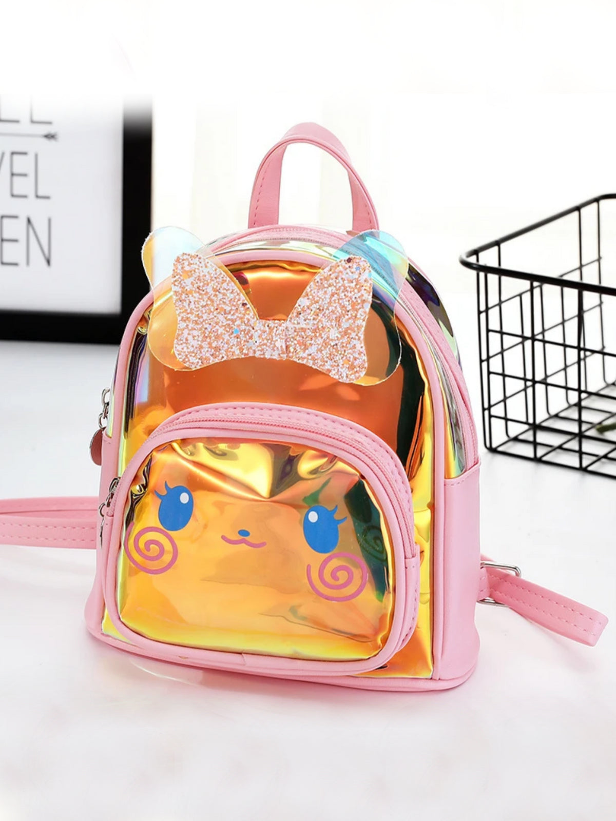 Back To School Bags | Bunny Ears Metallic Backpack | Mia Belle Girls