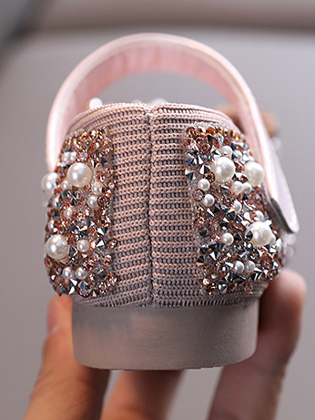 Girls Pearls 'N Rhinestones Ballerina Flats By Liv and Mia - Mia Belle Girls