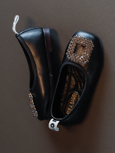 Shoes By Liv & Mia | Girls Square Toe Buckle Ballet Flats