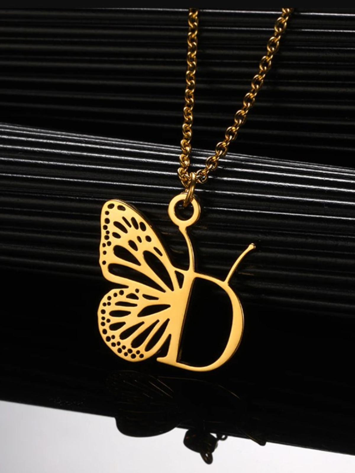Mia Belle Girls Butterfly Letter Pendant Necklace | Girls Accessories