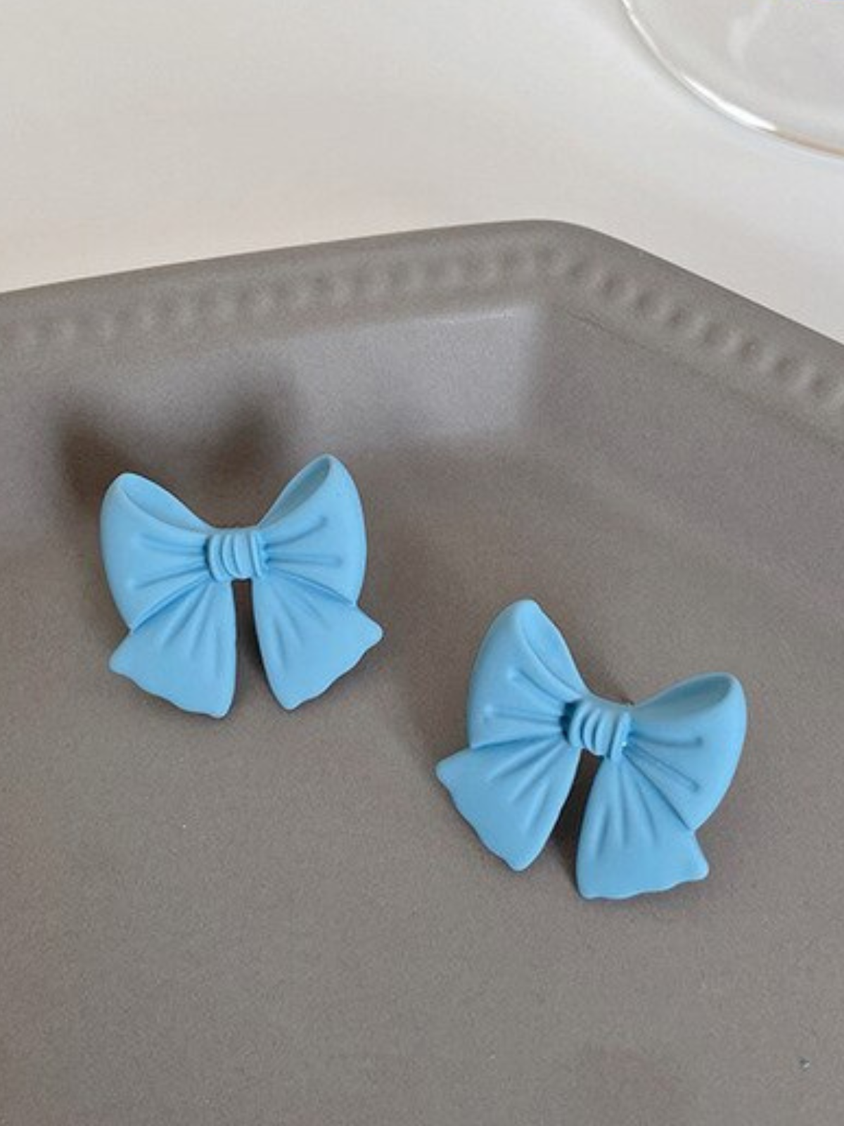 Mia Belle Girls Blue Bowknot Clay Earrings | Girls Accessories
