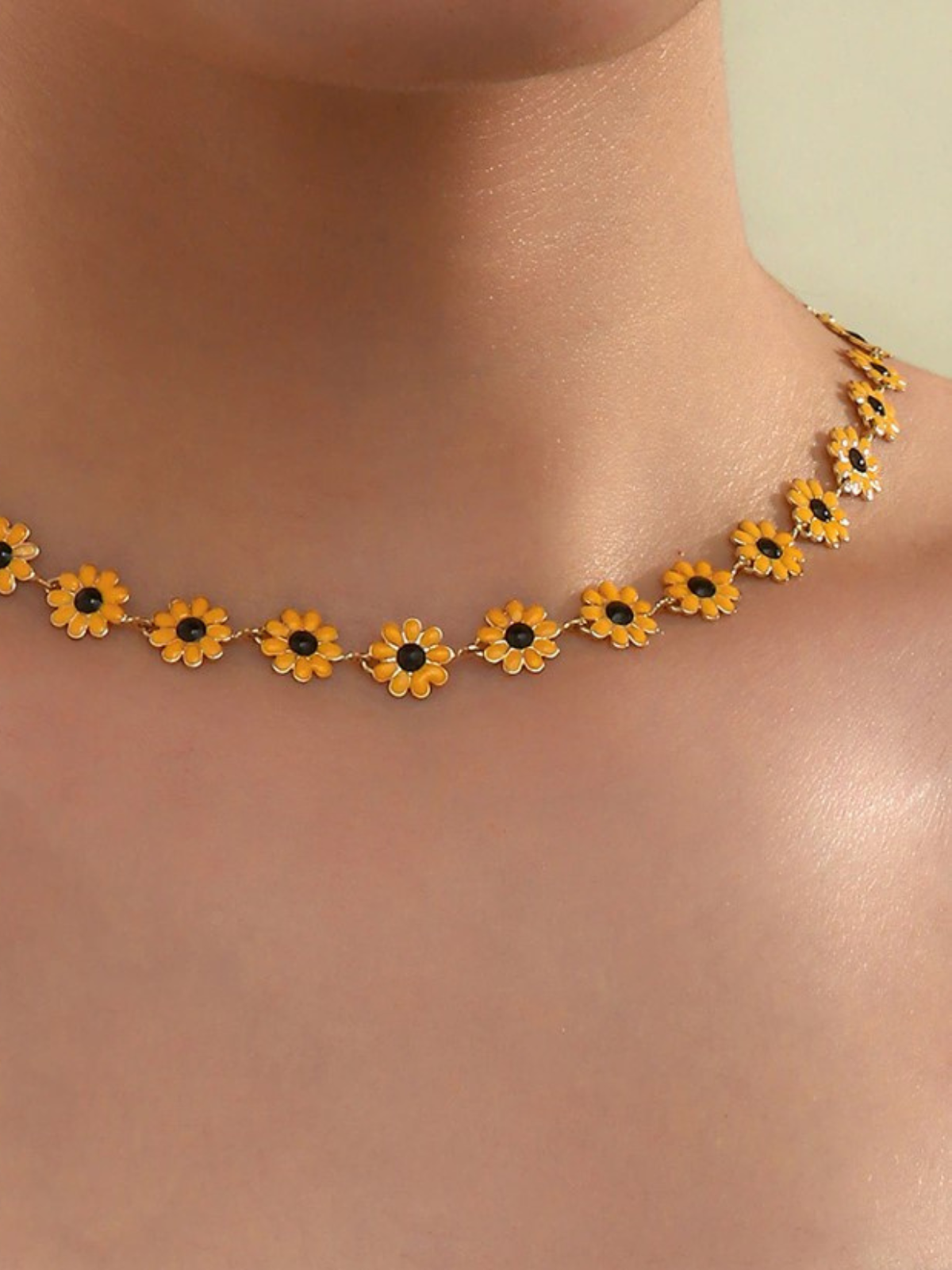 Mia Belle Girls | Enamel Sunflower Necklace | Girls Accessories