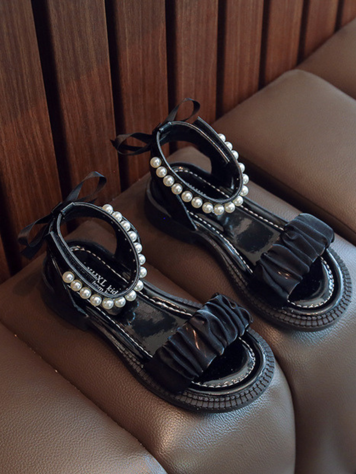 Toddler Shoes By Liv & Mia | Little Girls Pearled Ankle Strap Sandals