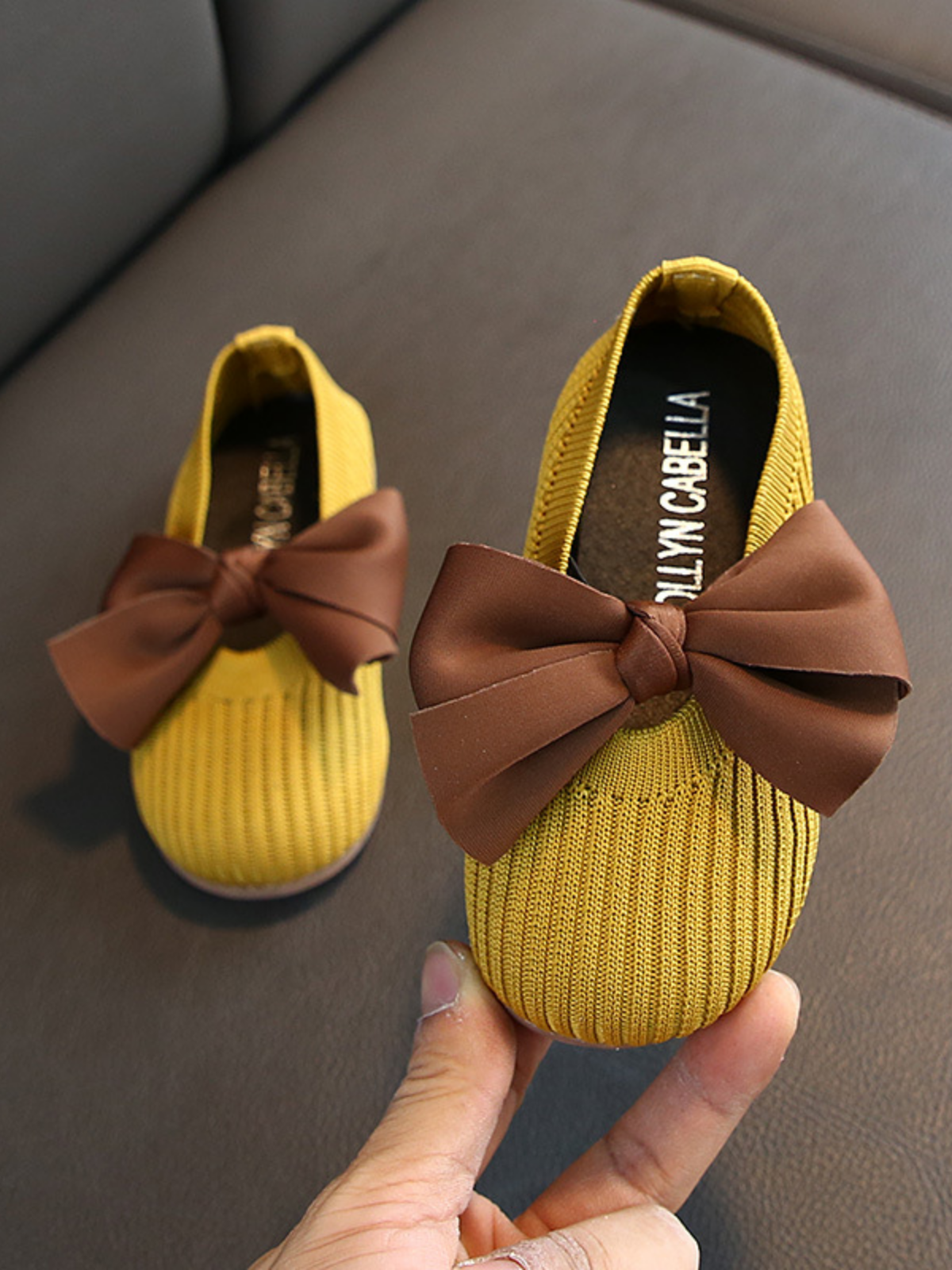 Soft Cotton Weave Bow Flats | Shoes By Liv & Mia - Mia Belle Girls
