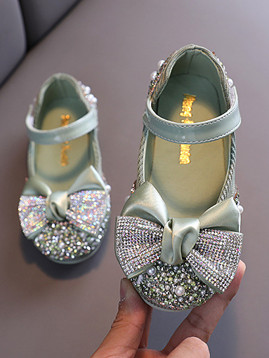 Shoes By Liv & Mia | Rhinestone & Pearl Ballet Flats - Mia Belle Girls