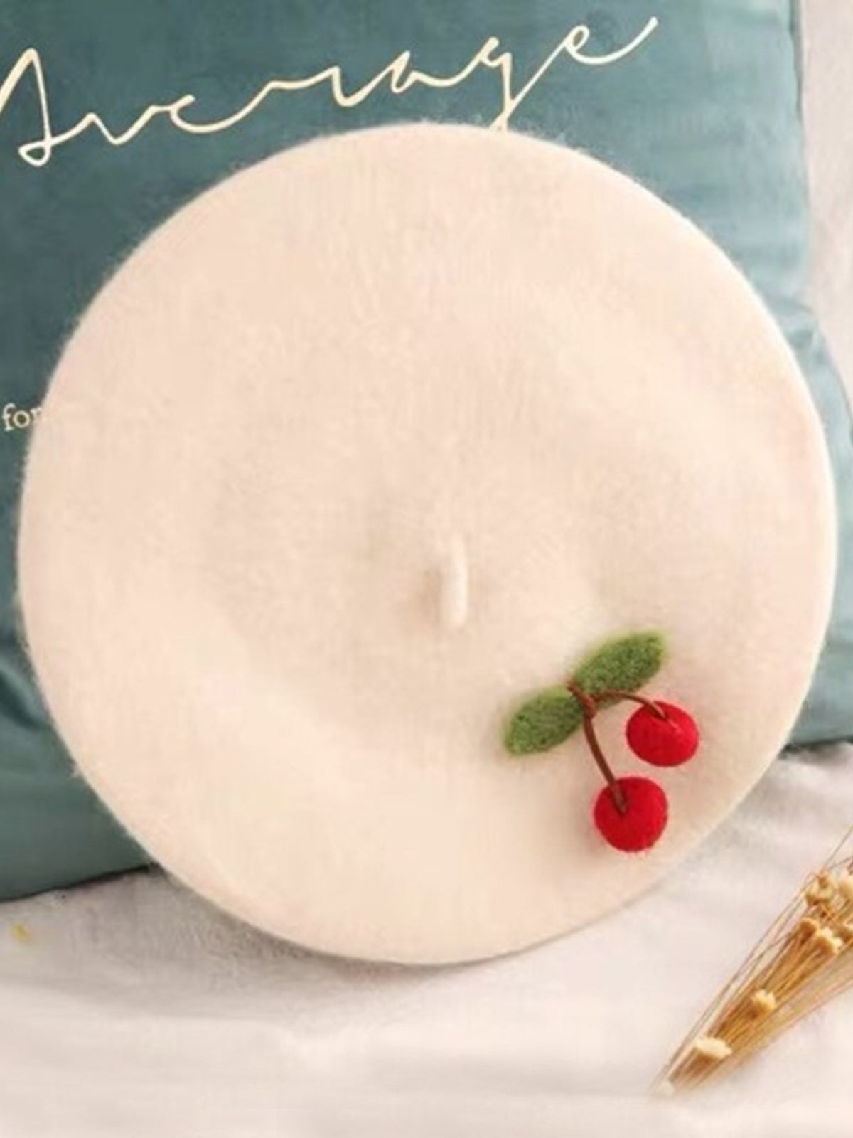 Mia Belle Girls Cherry Beret Hat | Girls Accessories