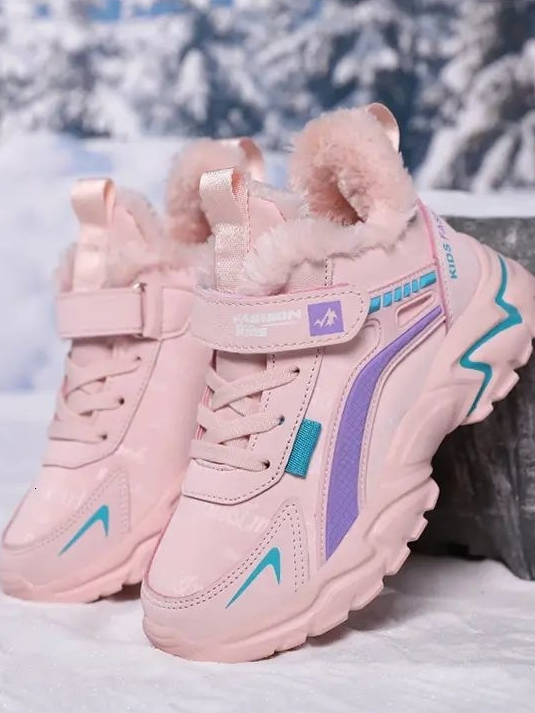 Back To School Shoes | Pink Fleece Lined Sneakers | Mia Belle Girls