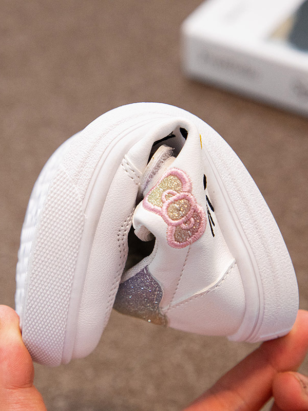 Back To School Shoes | Glitter Heel Kitten Sneakers | Mia Belle Girls