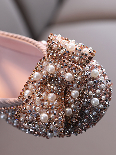 Girls Pearls 'N Rhinestones Ballerina Flats By Liv and Mia - Mia Belle Girls