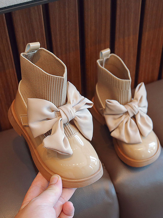 Shoes By Liv & Mia | Girls Satin Bow Sock Loafers | Boutique Shoes 