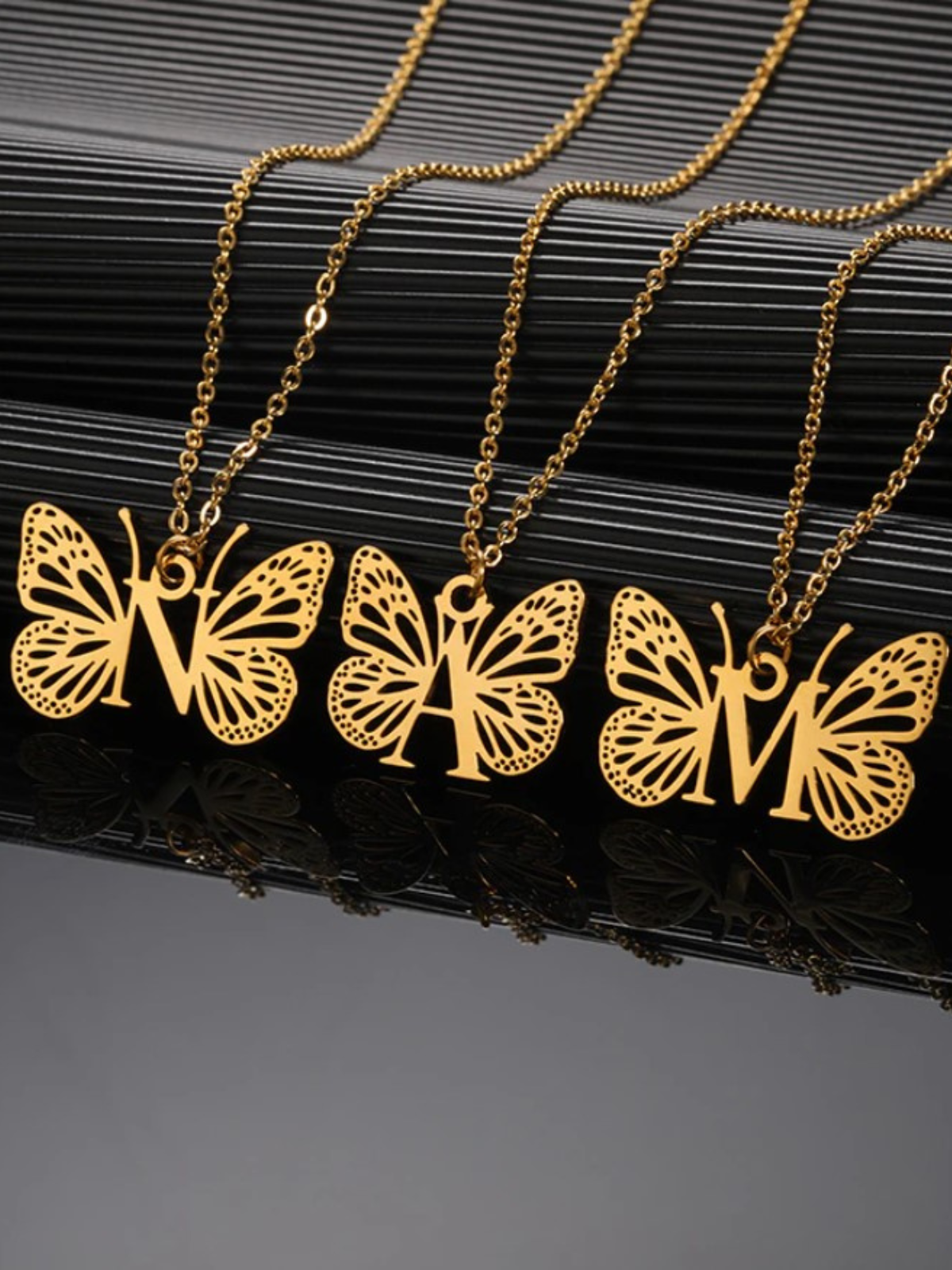 Mia Belle Girls Butterfly Letter Pendant Necklace | Girls Accessories