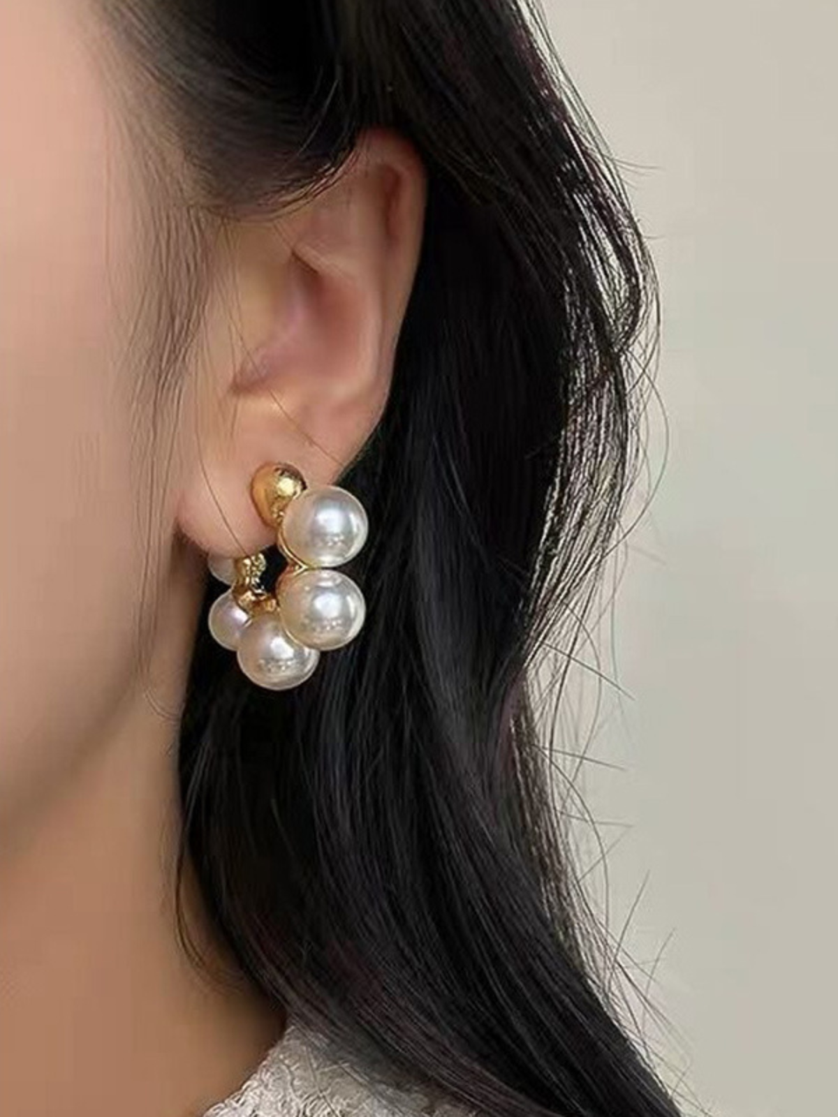 Little Girls Formal Accessories | Shiny Pearl Golden Earrings
