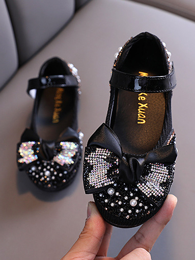 Shoes By Liv & Mia | Rhinestone & Pearl Ballet Flats - Mia Belle Girls