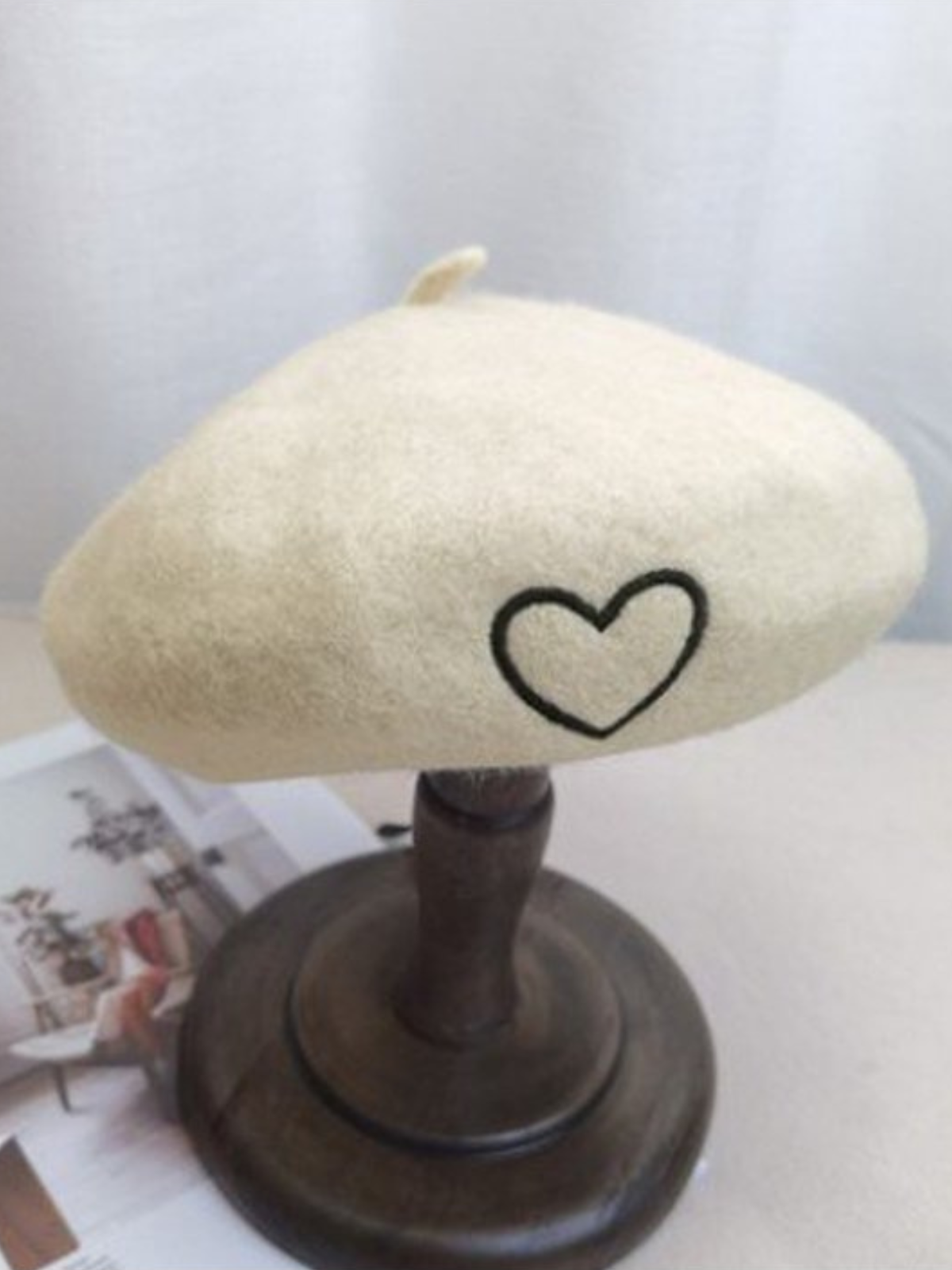 Mia Belle Girls Heart-Embroidered Winter Beret | Girls Accessories