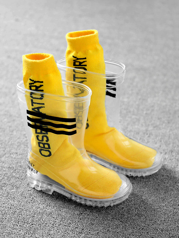 Shoes By Liv & Mia | Girls Clear Striped Non-Slip Rain Boots