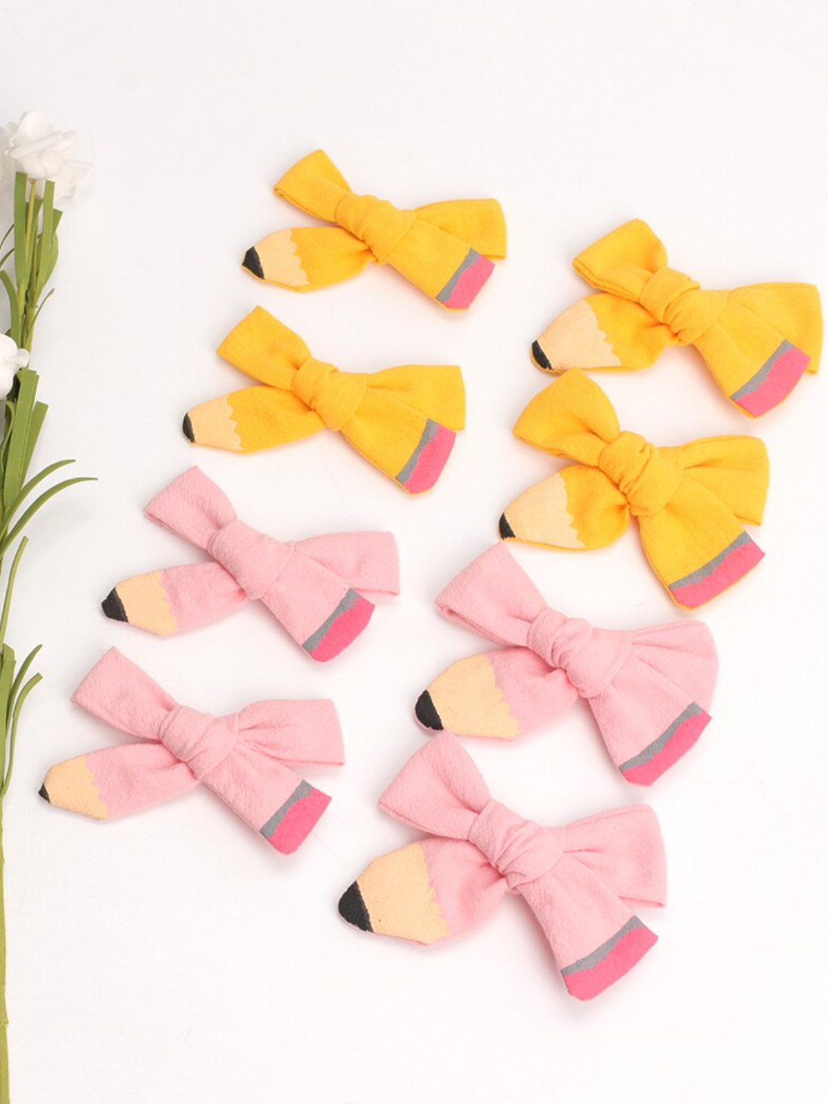 Girls School Accessories | Pencil Ribbon Hair Bows | Mia Belle Girls