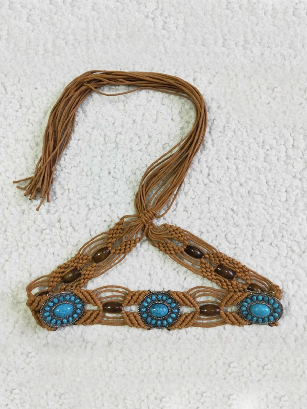 Kids Accessories | Girls Braided Turquoise Belt | Mia Belle Girls