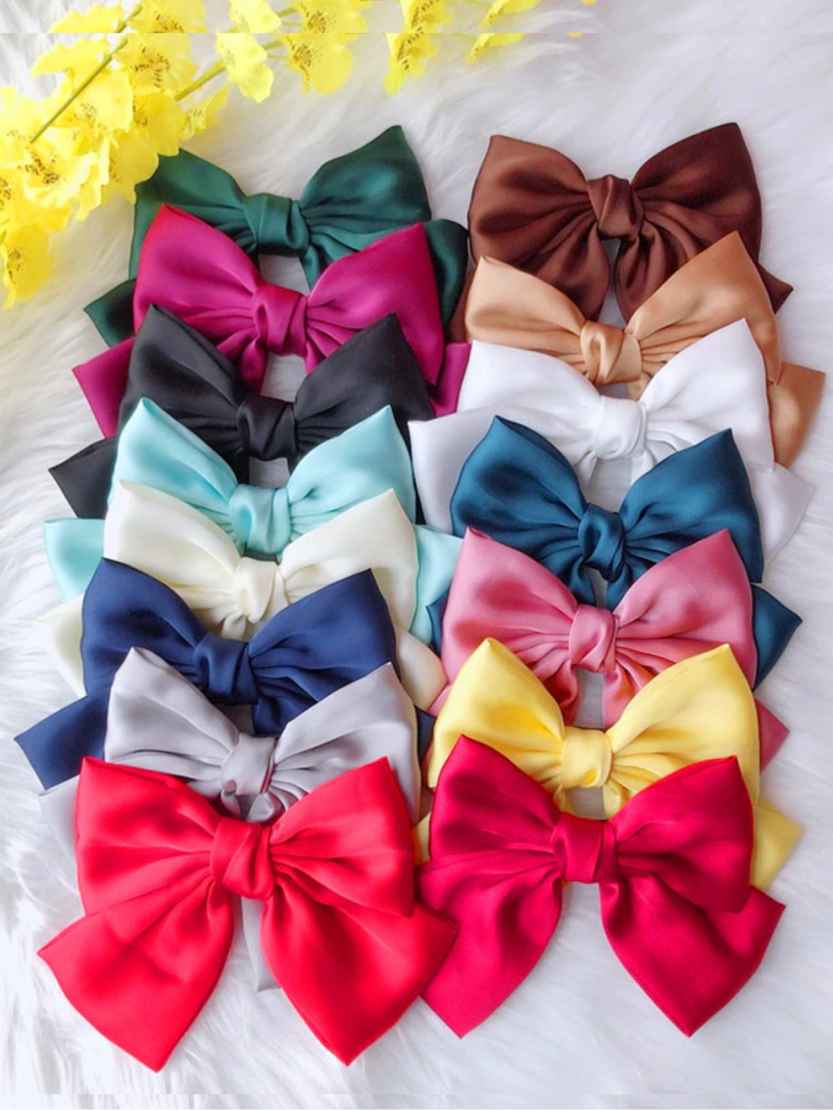 Girls School Accessories | Satin Hair Bow Clip | Mia Belle Girls