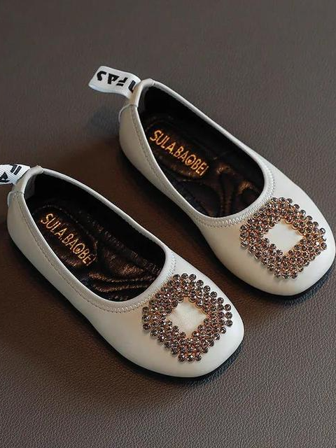 Shoes By Liv & Mia | Girls Square Toe Buckle Ballet Flats