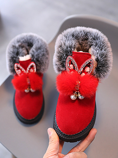 Shoes By Liv & Mia | Faux Fur Pom Pom Boots - Mia Belle Girls