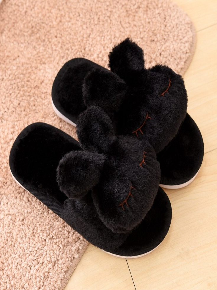 Girls Fluffy Bunny Soft Warm Slippers By Liv and Mia - Mia Belle Girls