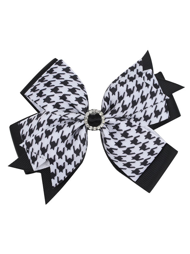 Girls Accessories | Preppy Plaid Bejeweled Bow Clips - Mia Belle Girls