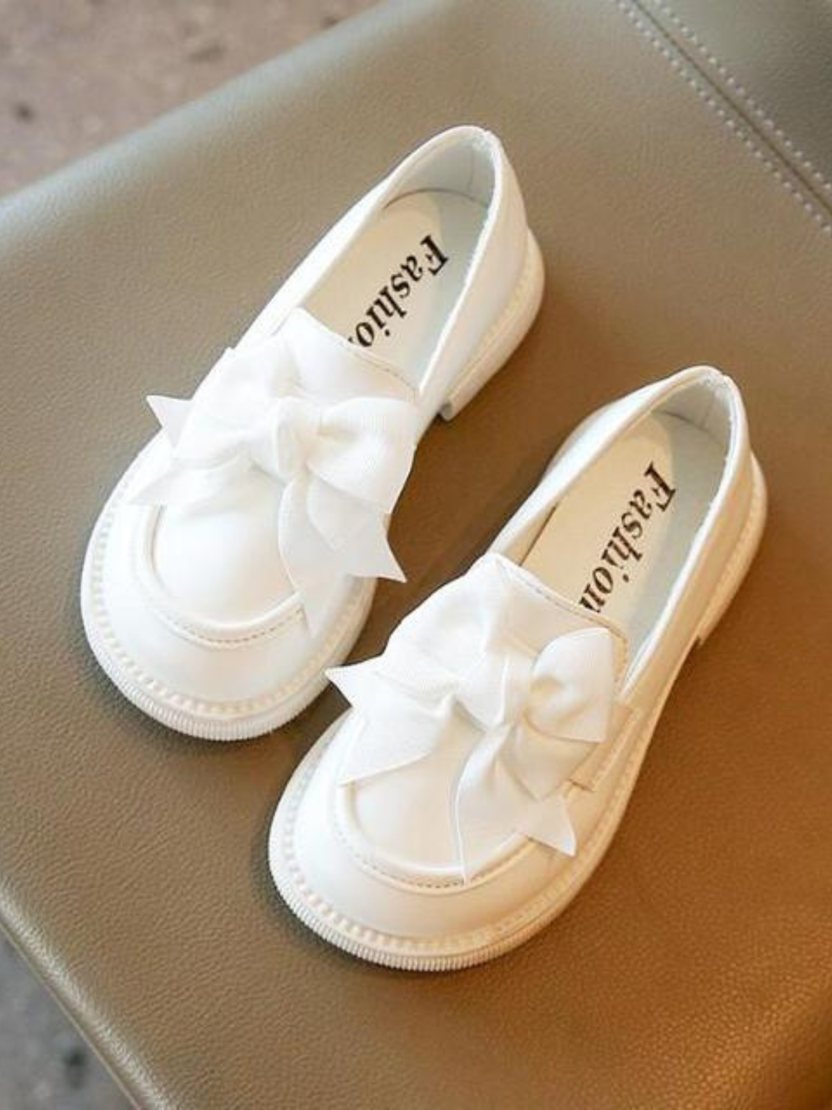 Kids Shoes By Liv & Mia | Girls Non-Slip Statement Bow Loafers 