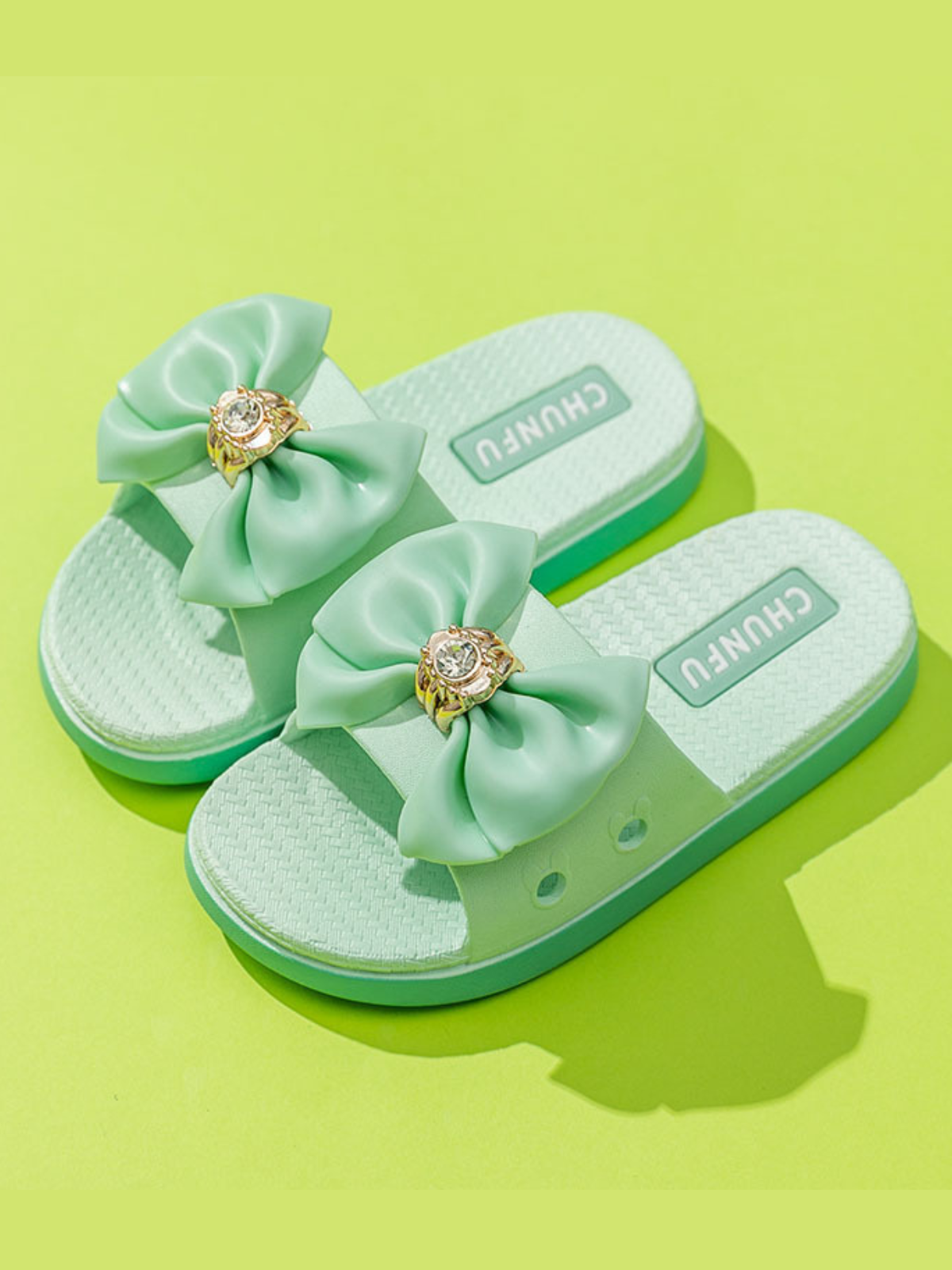Shoes By Liv & Mia | Little Girls Diamond Bowed Sandals | Kids Shoes