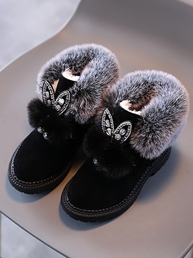 Shoes By Liv & Mia | Faux Fur Pom Pom Boots - Mia Belle Girls