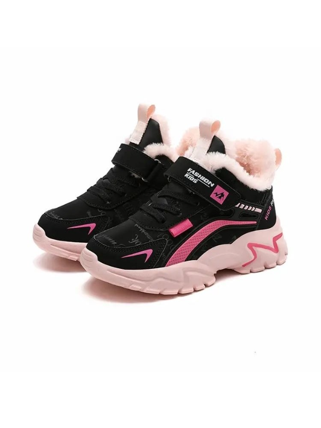 Back To School Shoes | Pink Fleece Lined Sneakers | Mia Belle Girls