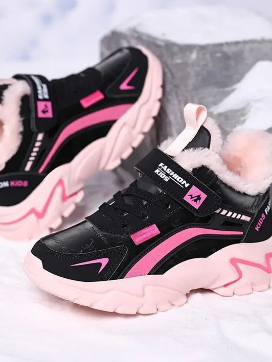 Back To School Shoes | Pink Fleece Lined Sneakers | Mia Belle Girls