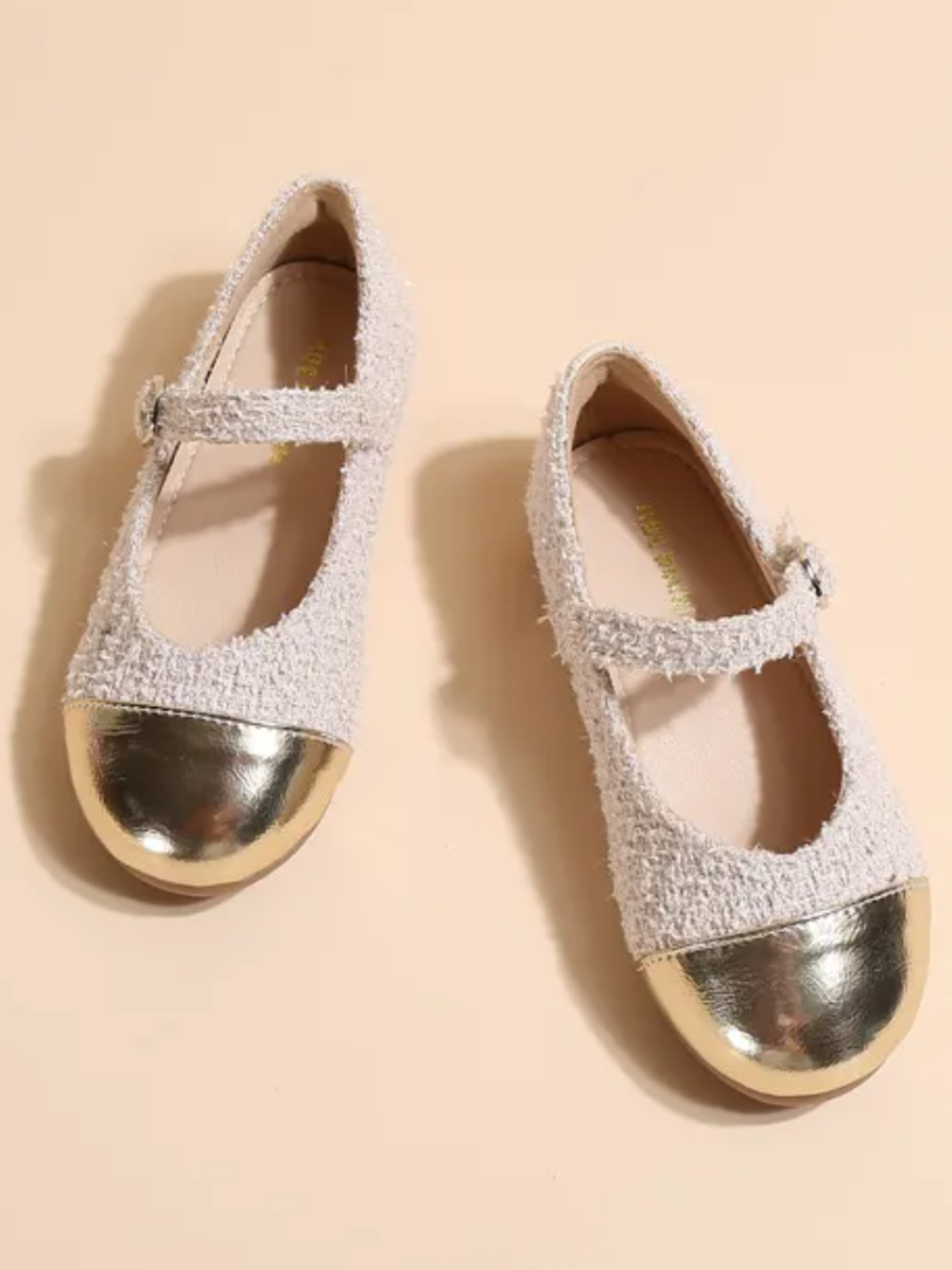 Going Golden Metallic Gold Toe Cap Mary Jane Shoes